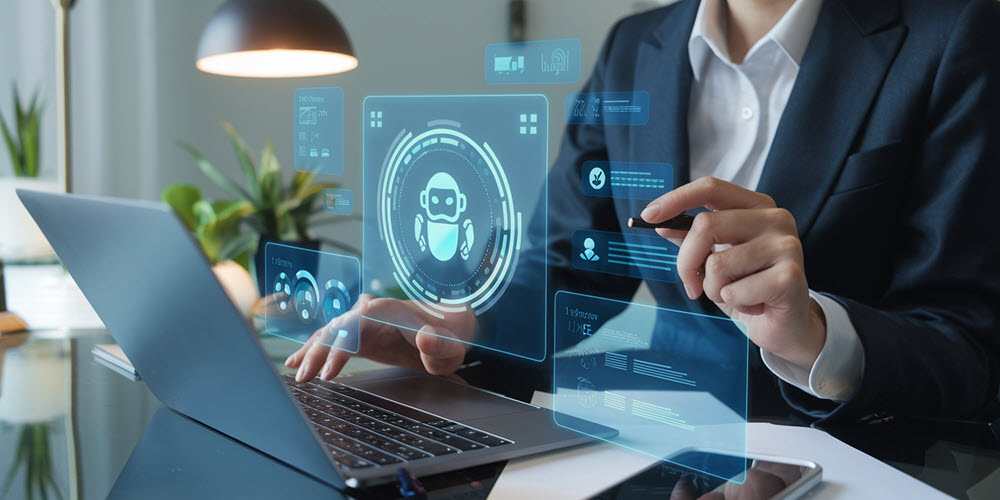 Advantages of AI agents: automation, increased efficiency, and data-driven decision support in a corporate environment.